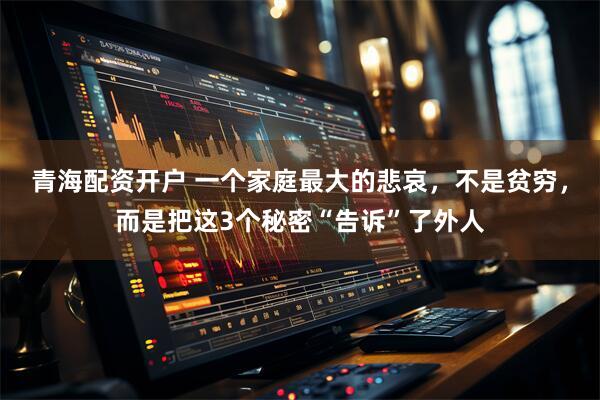 青海配资开户 一个家庭最大的悲哀，不是贫穷，而是把这3个秘密“告诉”了外人