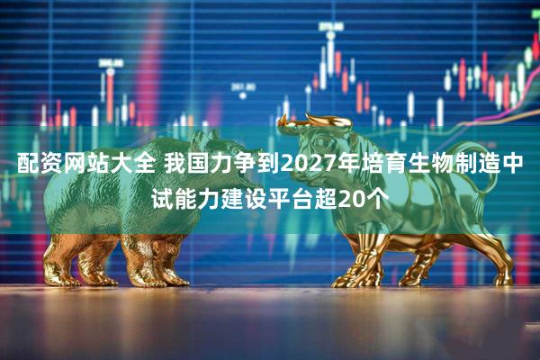 配资网站大全 我国力争到2027年培育生物制造中试能力建设平台超20个